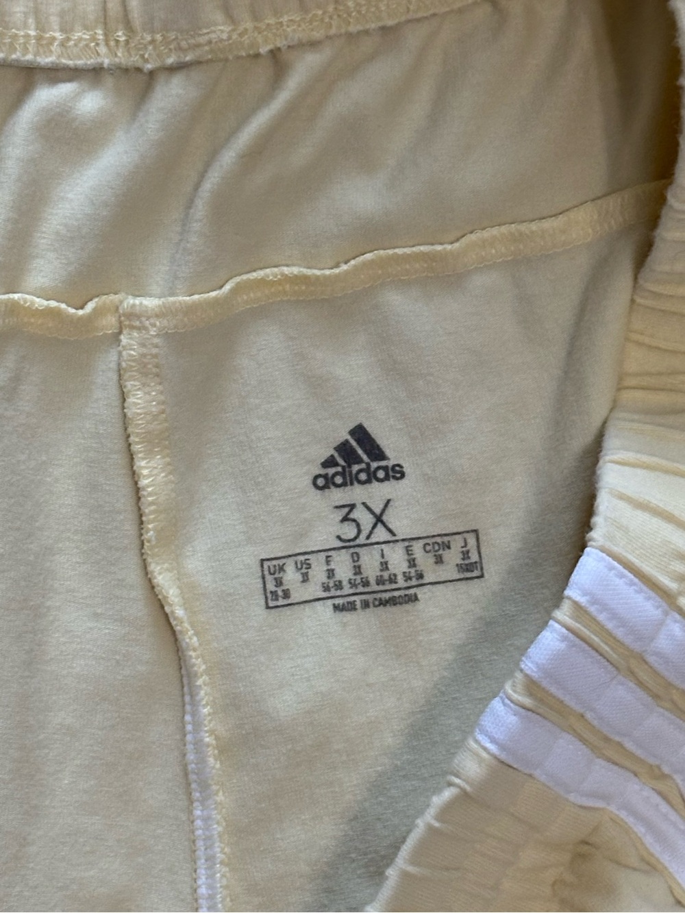 Adidas Track Jumpsuit - Cream Yellow 3X - Picture 7 of 8